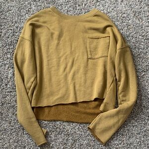 Aerie Mustard Crop Top with Pocket Detail